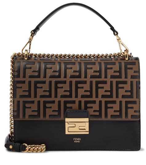 fendi kan u medium leather shoulder bag|fendi monogram shoulder bag.